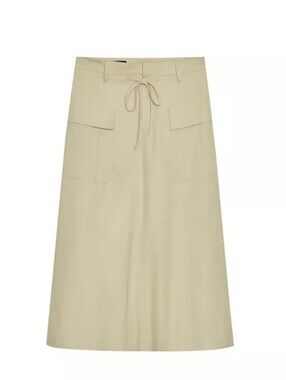 A-Line Drawstring Utility Skirt in Cream